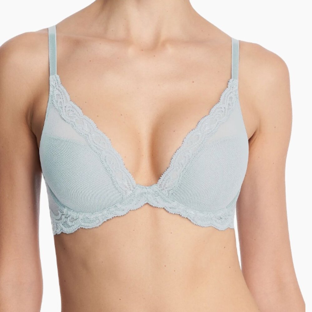 Natori Feathers Plunge T-Shirt Bra (Blue Pearl, 30D)
